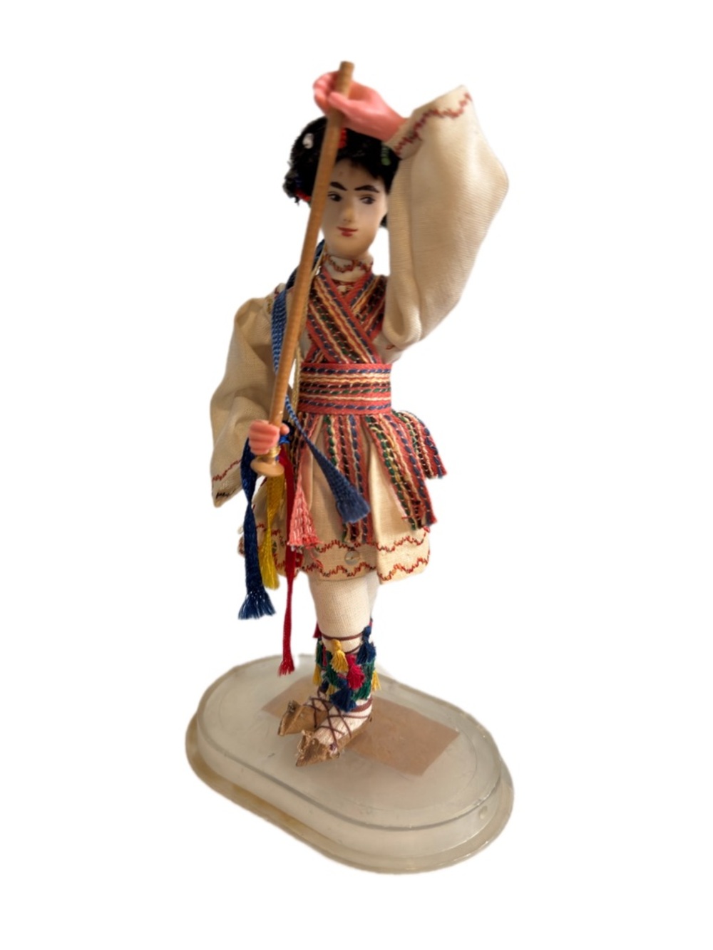 Folk Doll Romanian dancer in Cream with Multicolor